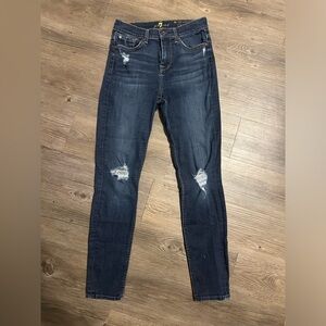 7 For All Mankind high rise skinny jeans